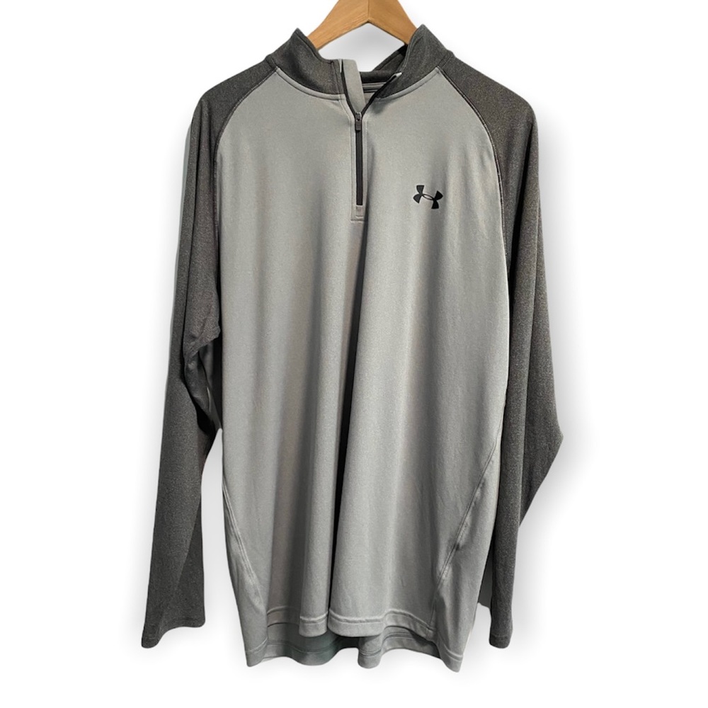 Under Armour Men’s Loose Fit HeatGear 1/4 Zip Pullover Gray • XL